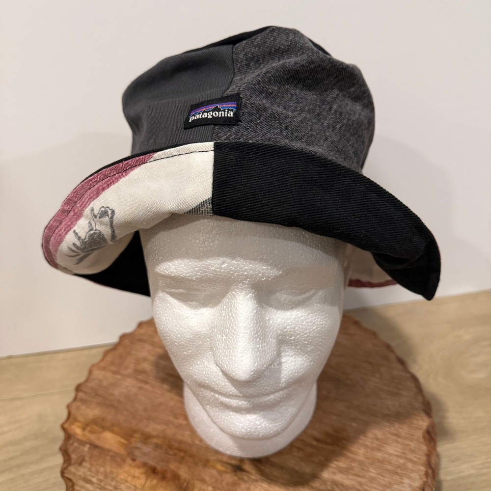 Patagonia Bucket Hat Unisex OS Multicolor Re-Paved Upcycled Patchwork Graphic